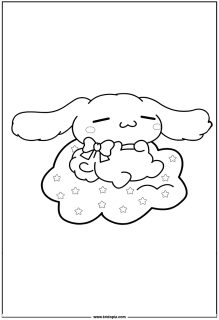 Cinnamoroll taking a nap in the clouds