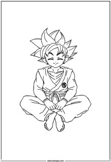 Goku sitting cross legged