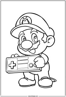 Mario holding an nes controller