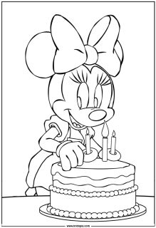 Minnie Mouse baking a cake