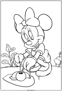 Minnie Mouse planting vegetables