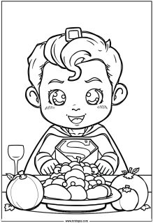 Superman at a Thanksgiving dinner
