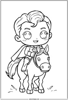 Superman riding a horse