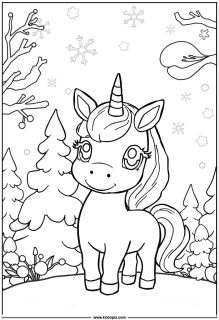 Unicorn in a winter wonderland