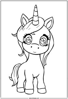 Unicorn standing and smiling